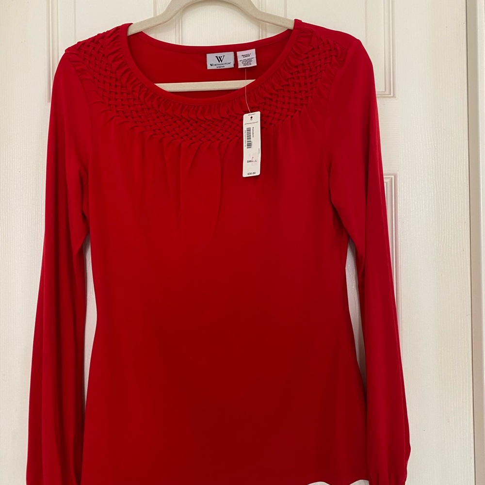 Worthington Red Long Sleeve Top